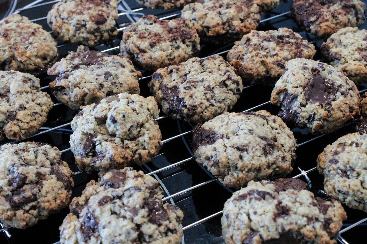 Cookies flocons d'avoine, chocolat et noisettes