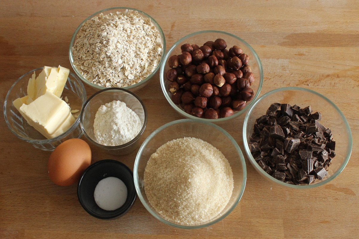 Cookies flocons d'avoine, chocolat et noisettes