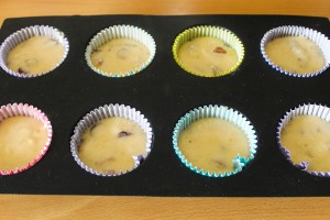 Mini muffins banane, cranberries et noix de pécan