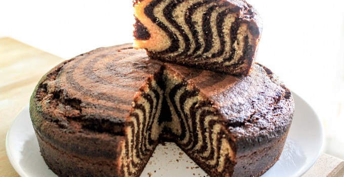 Gâteau zébré ou marbré de la savane