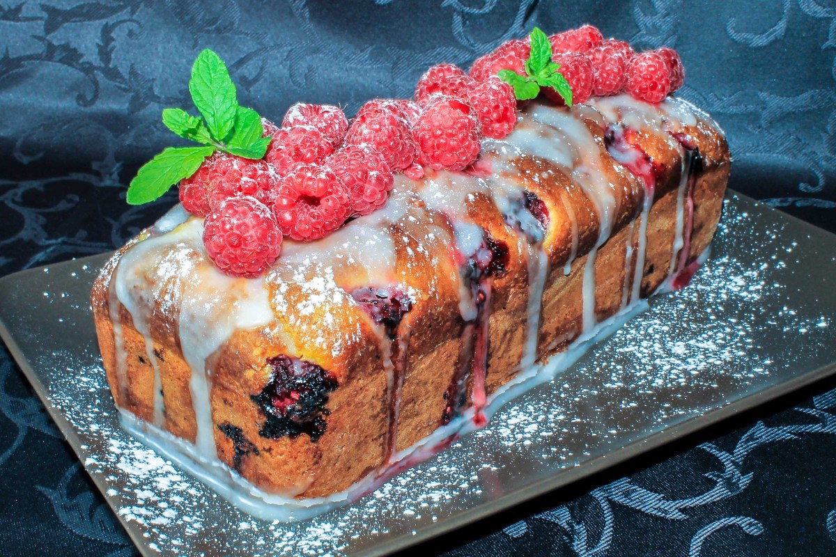 Cake aux framboises