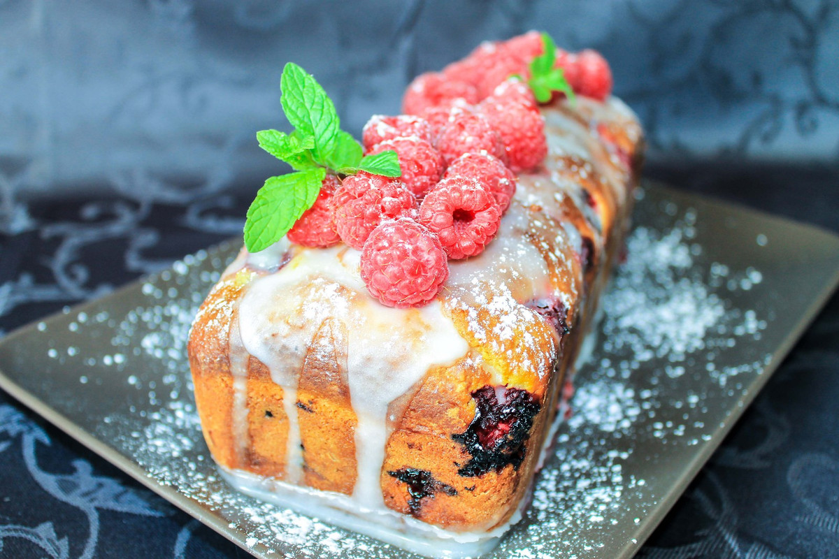 Cake aux framboises