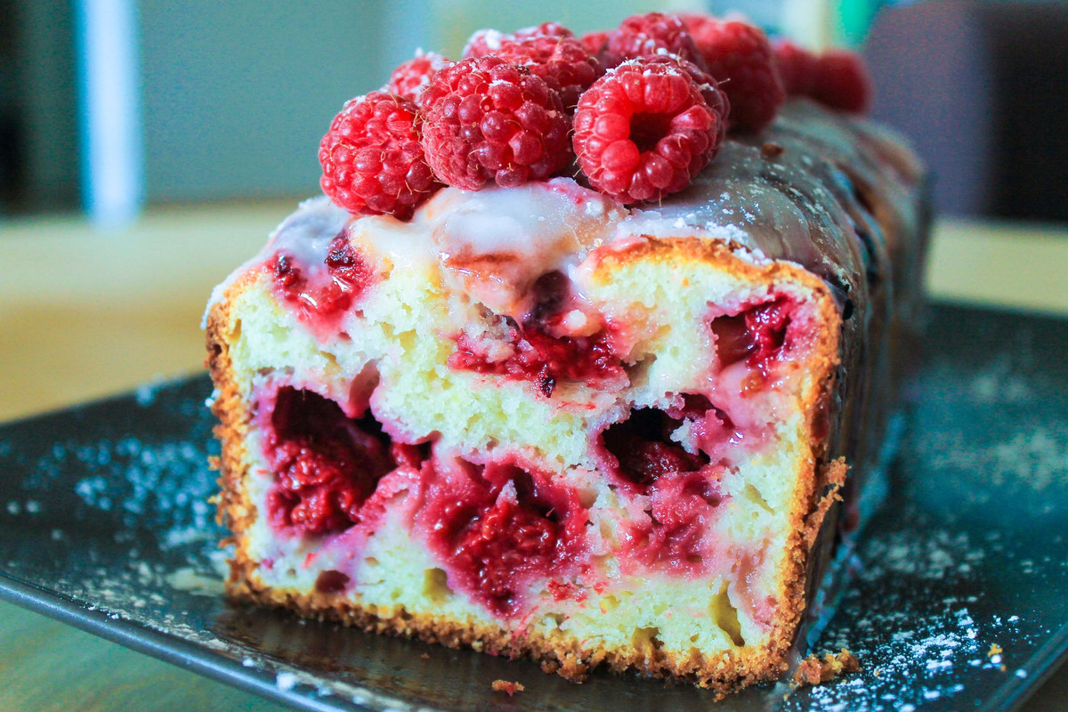 Cake aux framboises