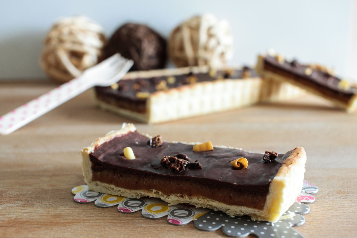 Tarte gourmande chocolat caramel au beurre salé