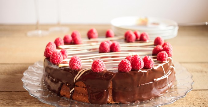 Gâteau d’anniversaire chocolat framboises