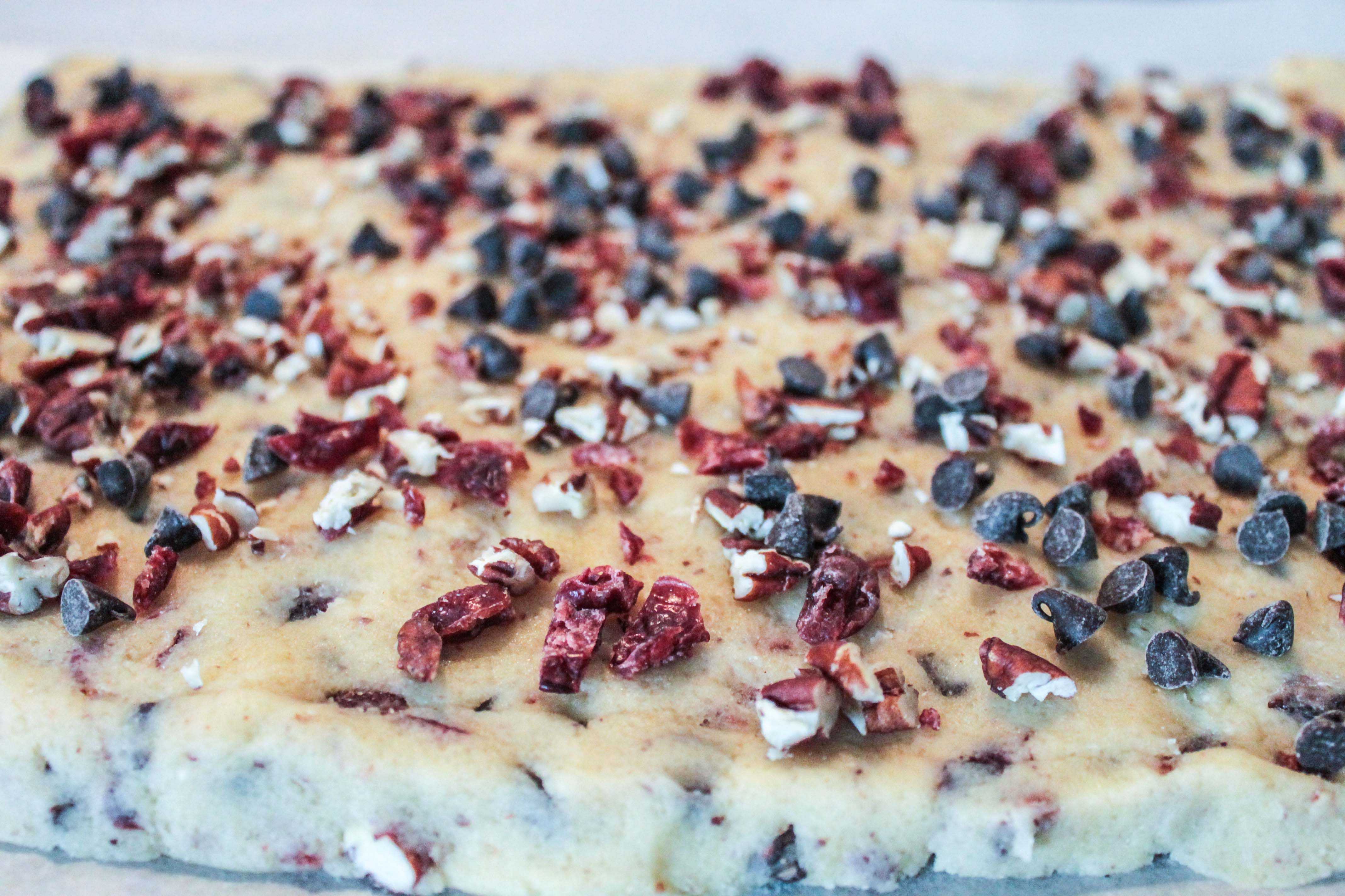 Cookie sticks noix de pécan chocolat cranberries/myrtilles