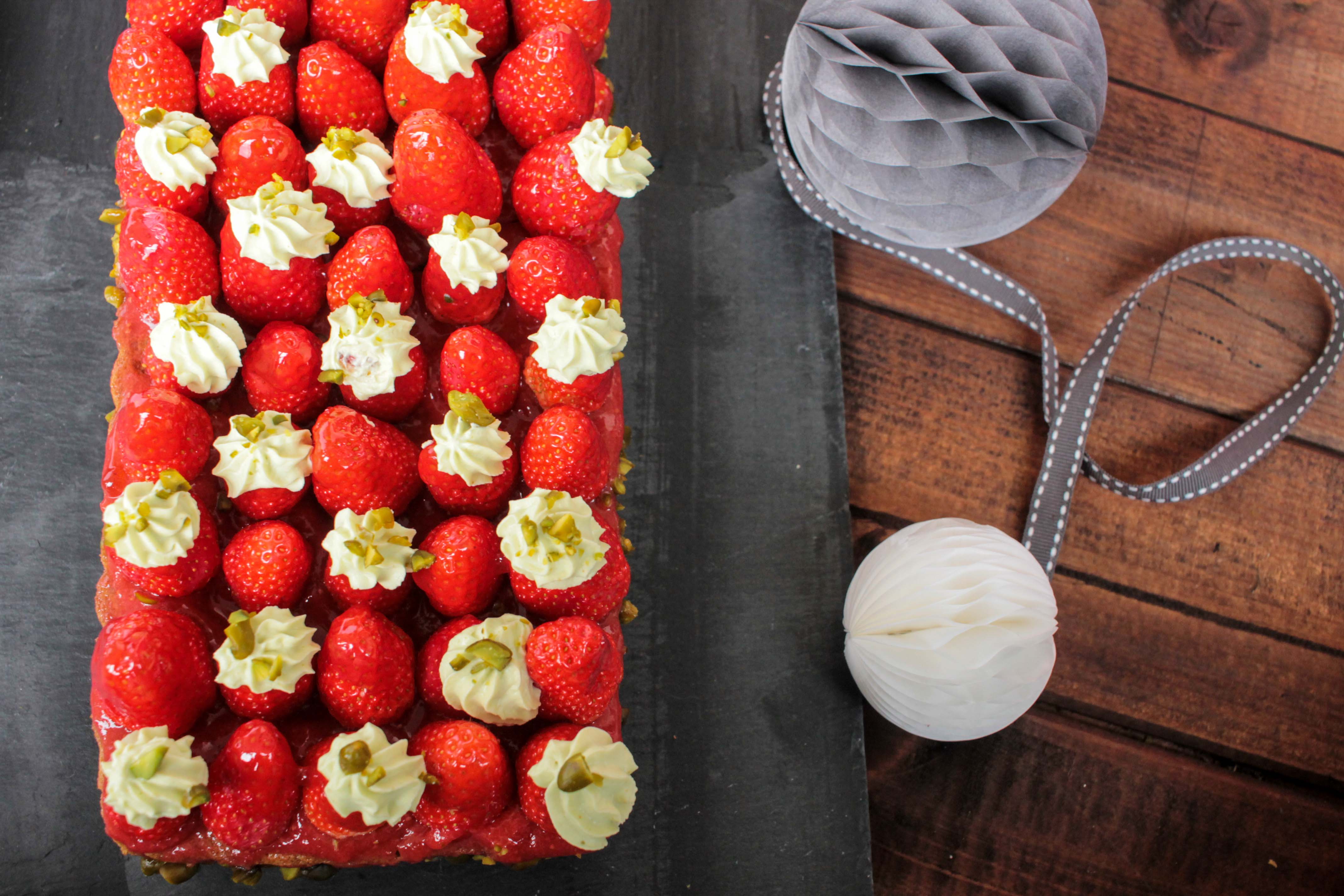 Tarte aux fraises et à la crème de pistache de Christophe Michalak