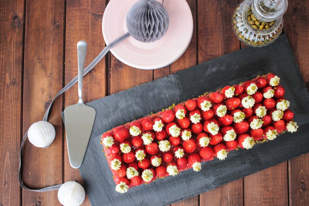 Tarte aux fraises et à la crème de pistache de Christophe Michalak