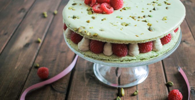 Macaron framboises pistache à partager