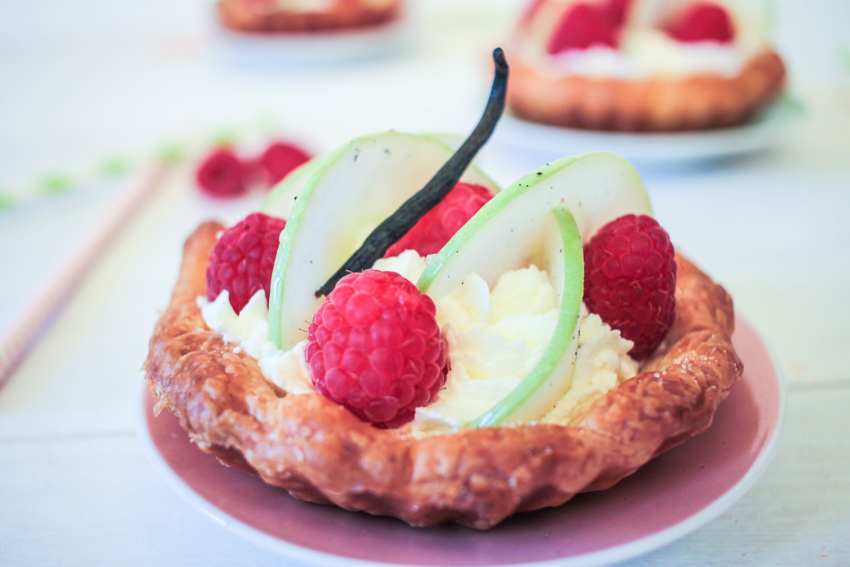 Tartelettes express framboises et Granny Smith