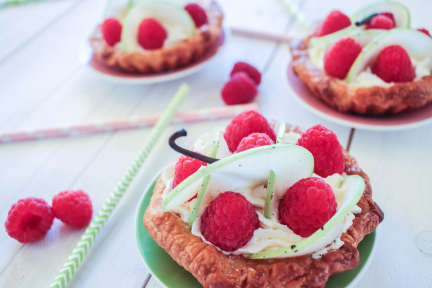 Tartelettes express framboises et Granny Smith