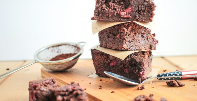 Brownie chocolat framboises