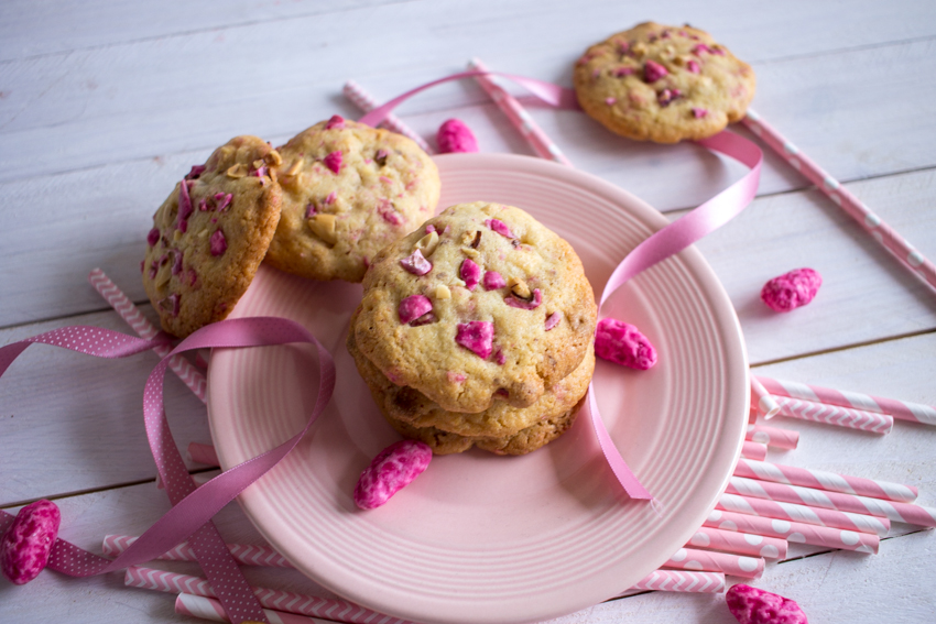 Cookies aux pralines roses