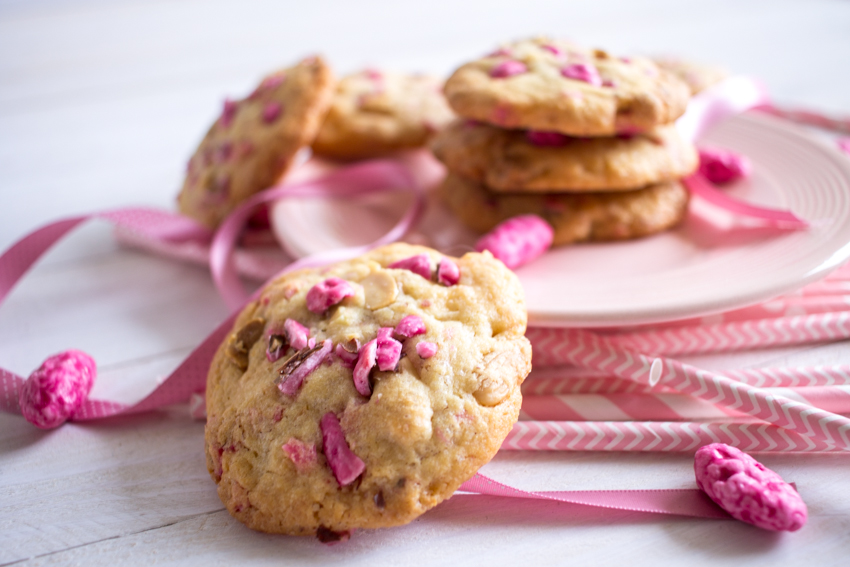 Cookies aux pralines roses