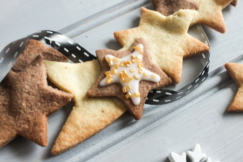 couronne de sablés de Noël vanille / cacao