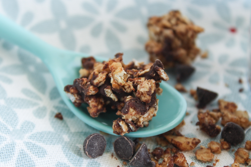 Granola aux noisettes et pépites de chocolat