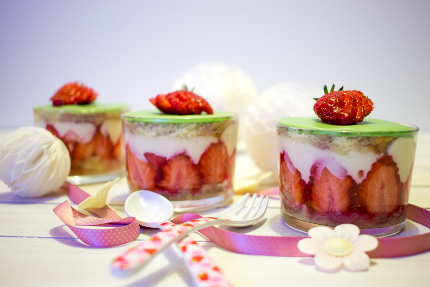 Fraisiers individuels en verrines