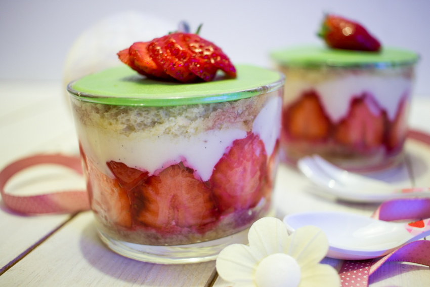 Fraisiers individuels en verrines