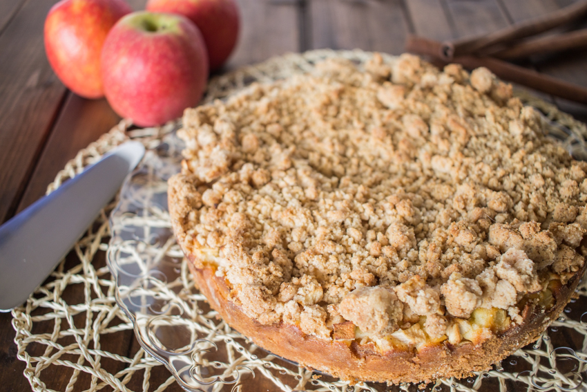 crumb cake aux pommes et à la cannelle