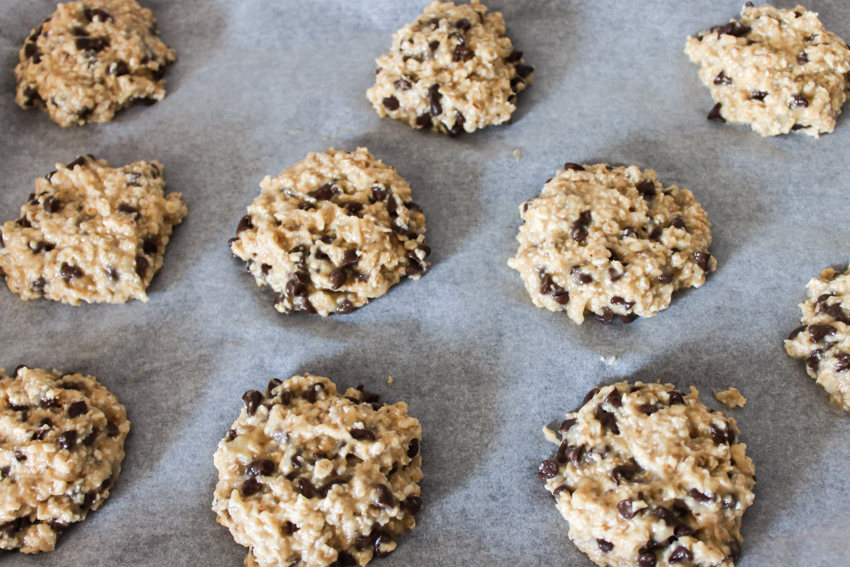 cookies aux bananes, flocons d'avoine et pépites de chocolat