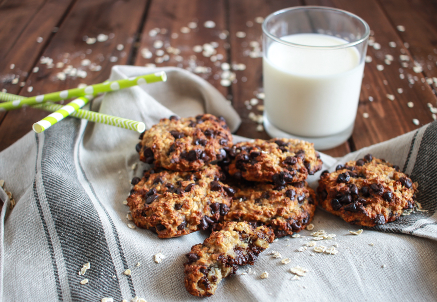 cookies aux bananes, flocons d'avoine et pépites de chocolat