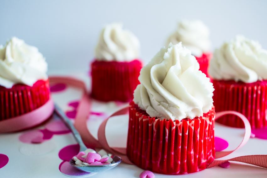 Pink velvet cupcakes pour la Saint-Valentin