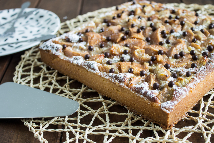 Tarte aux poires et pépites de chocolat de Cyril Lignac