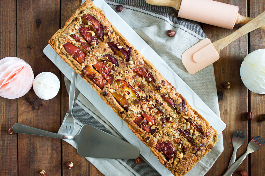 Tarte aux nectarines et aux noisettes