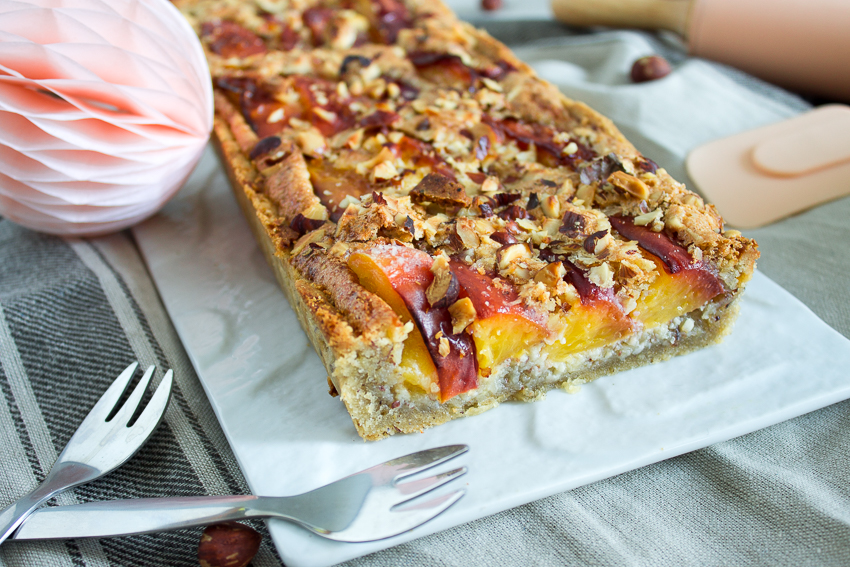 Tarte aux nectarines et aux noisettes