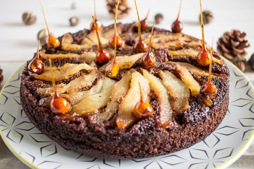 Gâteau renversé poire-chocolat