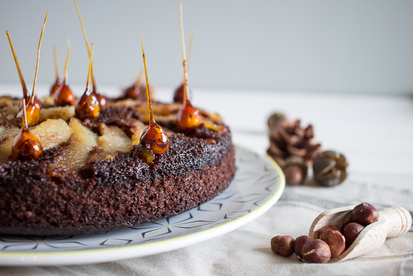 Gâteau renversé poire-chocolat