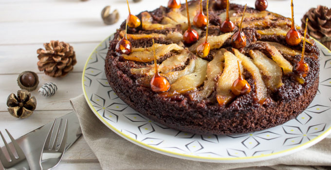 Gâteau renversé poire-chocolat