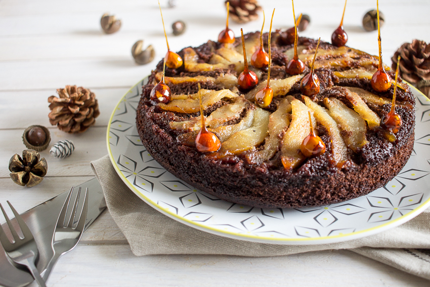 Gâteau renversé poire-chocolat