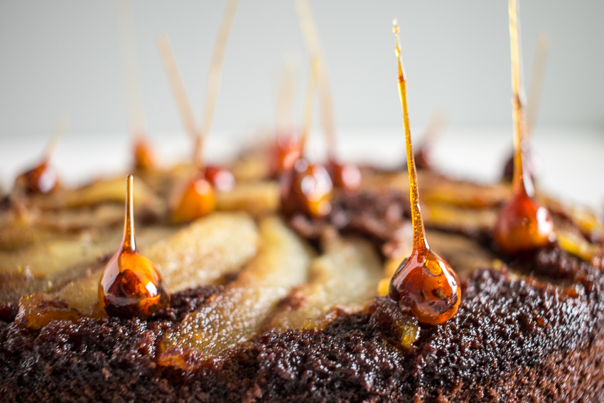 Gâteau renversé poire-chocolat