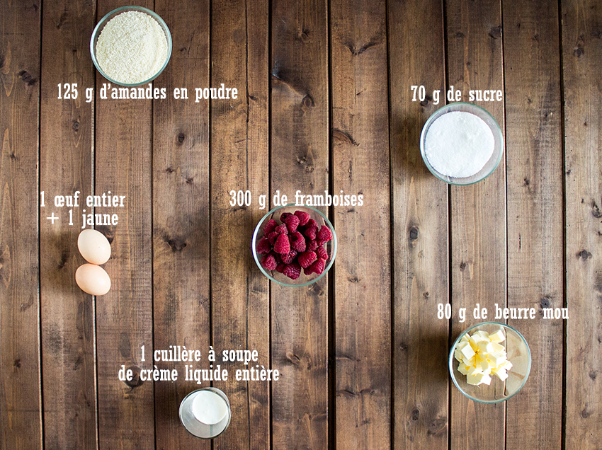 Moelleux aux framboises et aux amandes