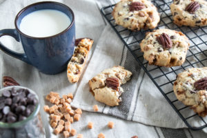 Cookies noix de pécan caramélisées chocolat caramel