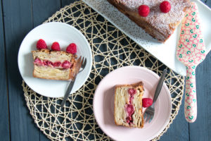 Gâteau invisible pommes framboises cacahuete