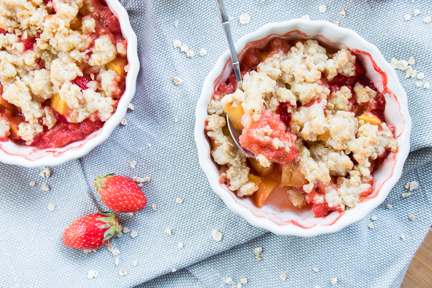 Crumbles nectarine fraise