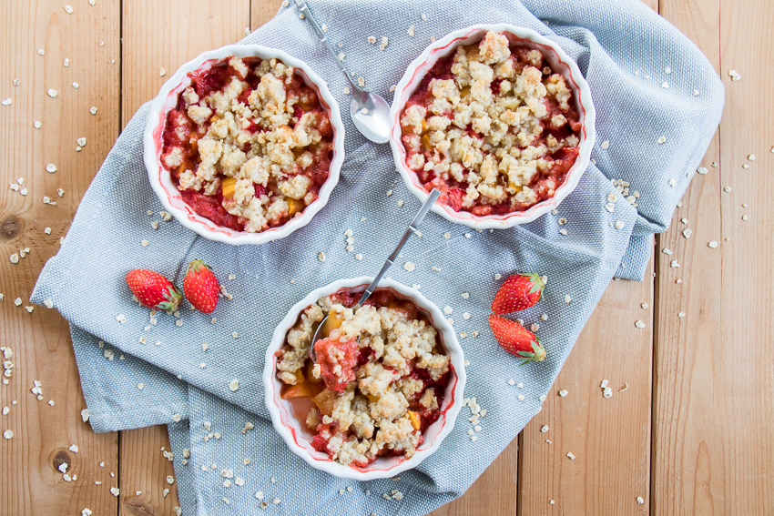 Crumbles nectarine fraise