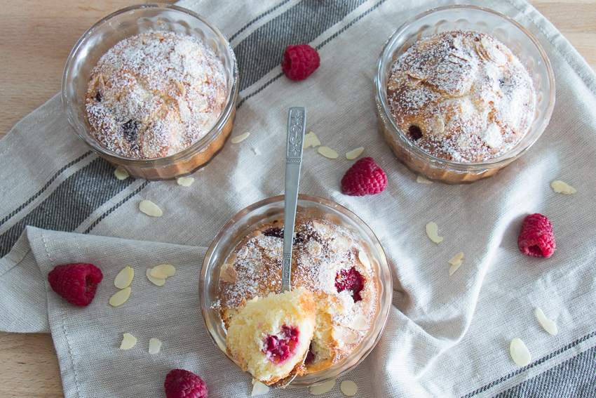 Petits moelleux aux framboises