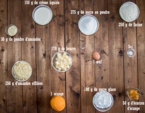 Carrés sablés aux amandes et à l'orange