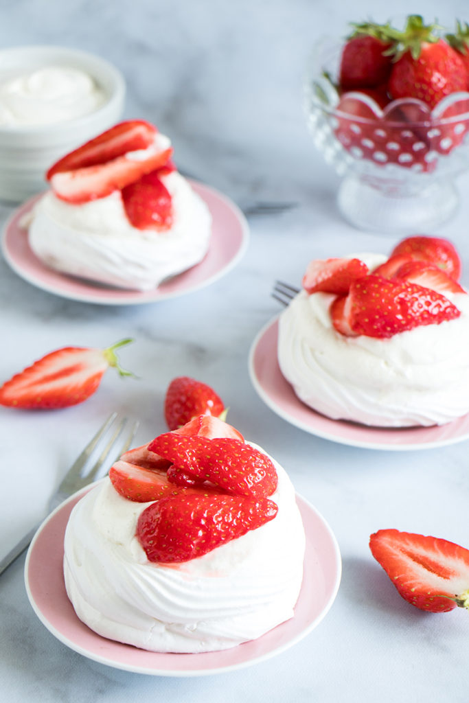 Mini pavlovas aux fraises