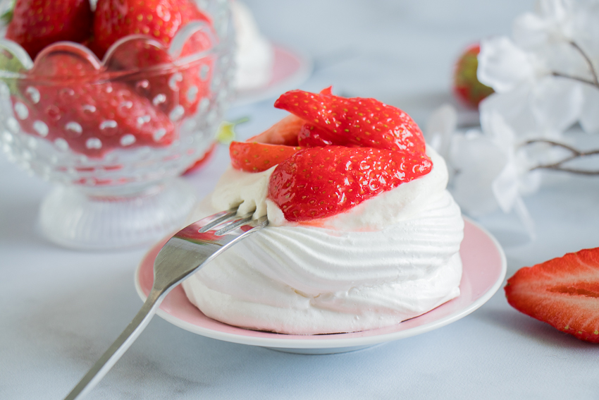 Mini pavlovas aux fraises