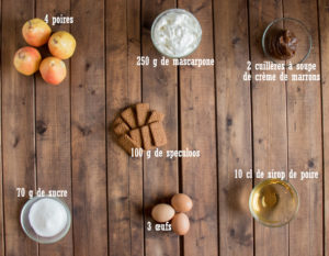 Tiramisu à la poire et crème de marrons