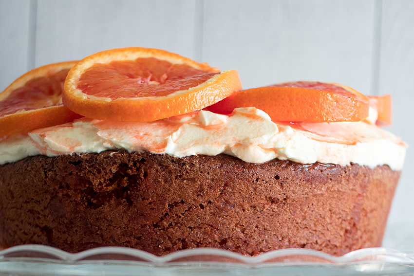 Gâteau oranges sanguines, amandes et cream cheese