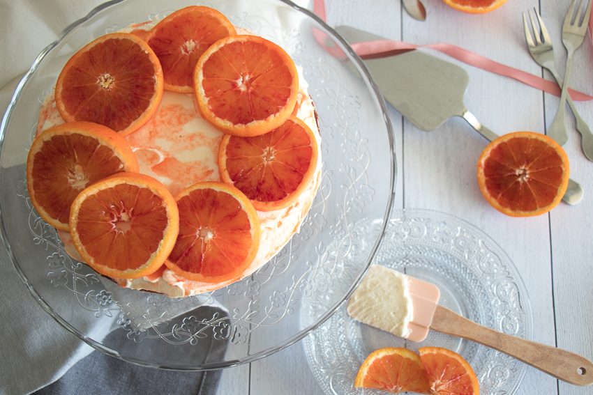 Gâteau oranges sanguines, amandes et cream cheese