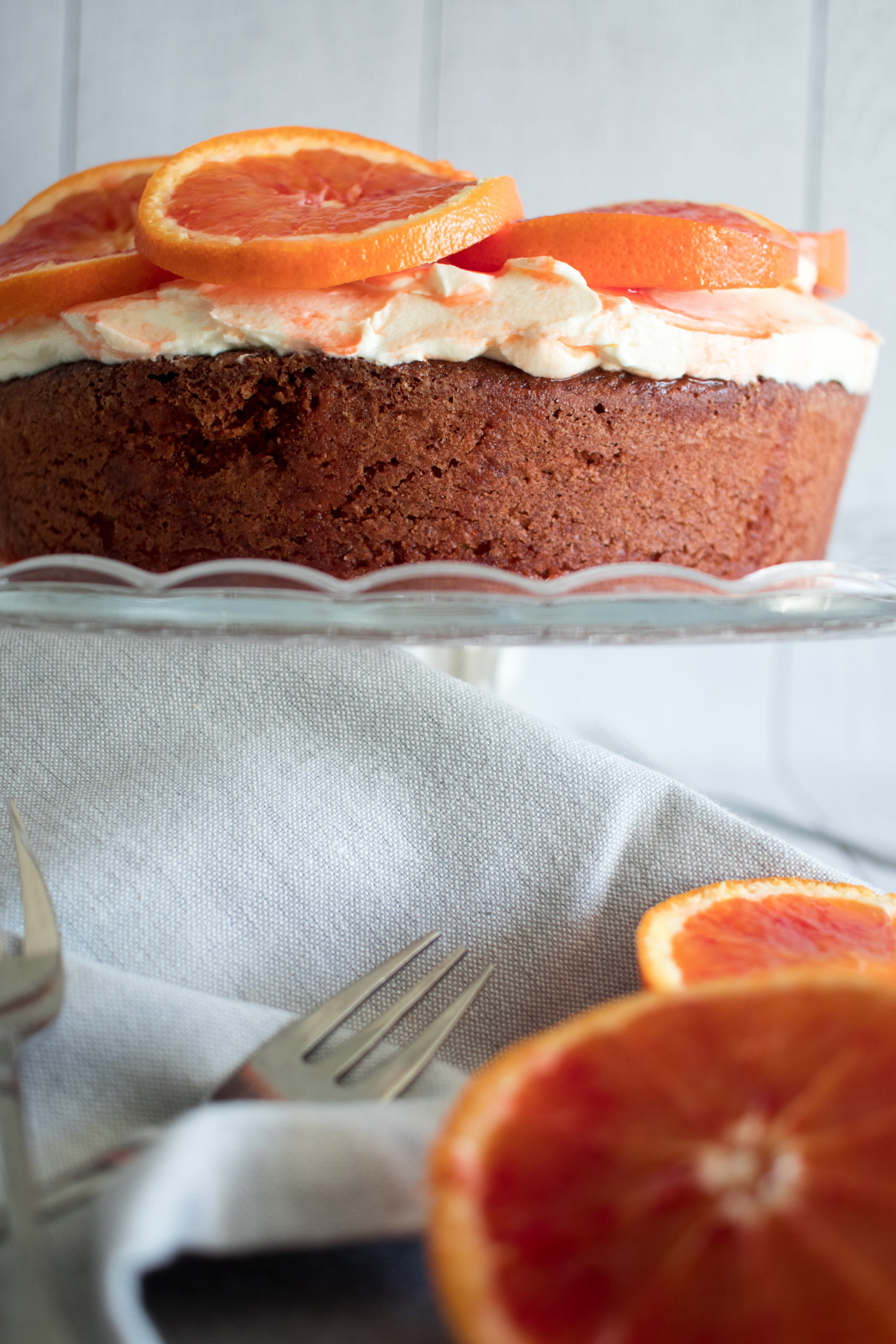 Gâteau oranges sanguines, amandes et cream cheese