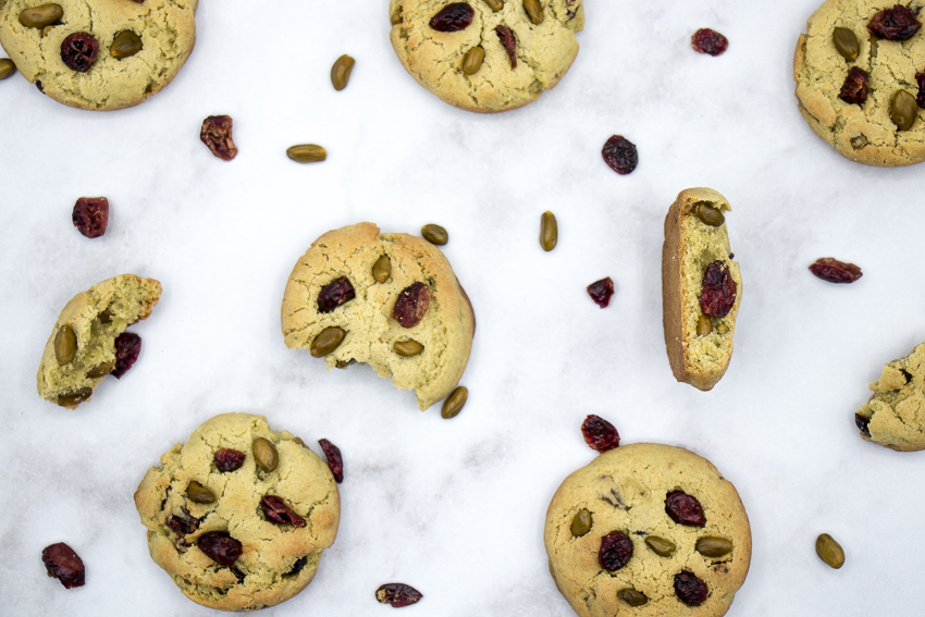 Cookies pistaches et cranberries