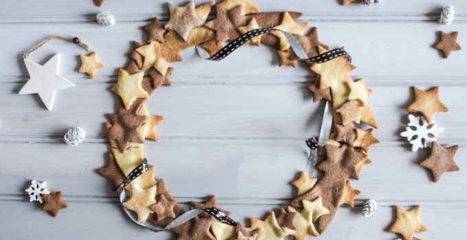 Couronne de sablés de Noël vanille/cacao