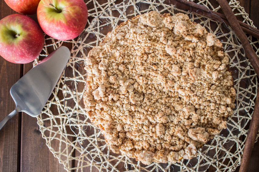 crumb cake aux pommes et à la cannelle